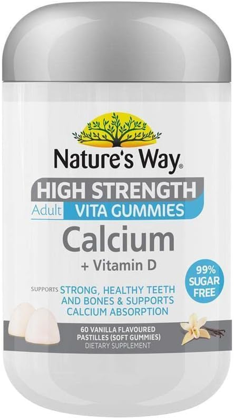 Nature'S Way High Strength Adult Calcium plus Vitamin D Sugar Free Vita Gummies 60 Pastilles