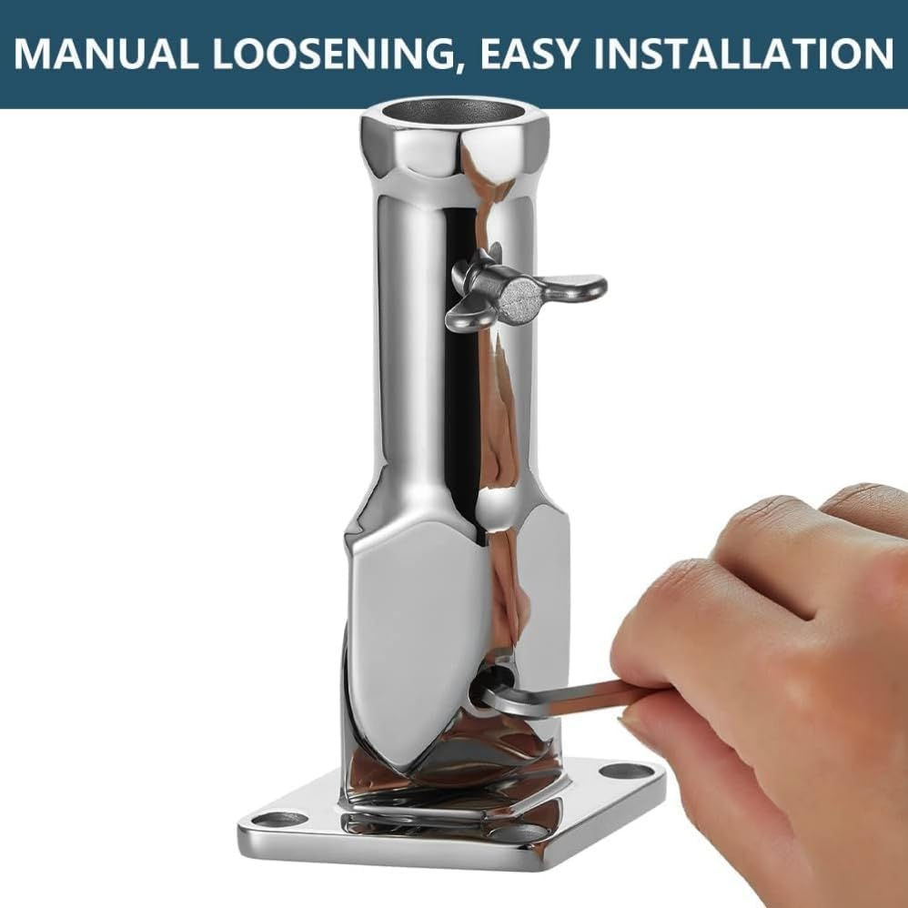 Flag Pole Holder,Outside House Flag Bracket,Flag Pole Bracket 316 Stainless Steel, Heavy Duty Concrete Flag Pole Mount,Sturdy and Durable,Built to Withstand the Outdoors and Harsh Weather