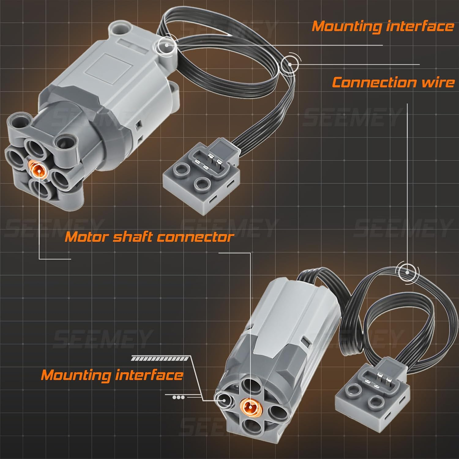 SEEMEY 34Pcs Power-Function Kit Set Motor Battery Infrared-Remote-Control Receiver Train Adjustable Speed Technic-​​Motor Parts, Technic-Parts Compatible with Mainbrands image number 5