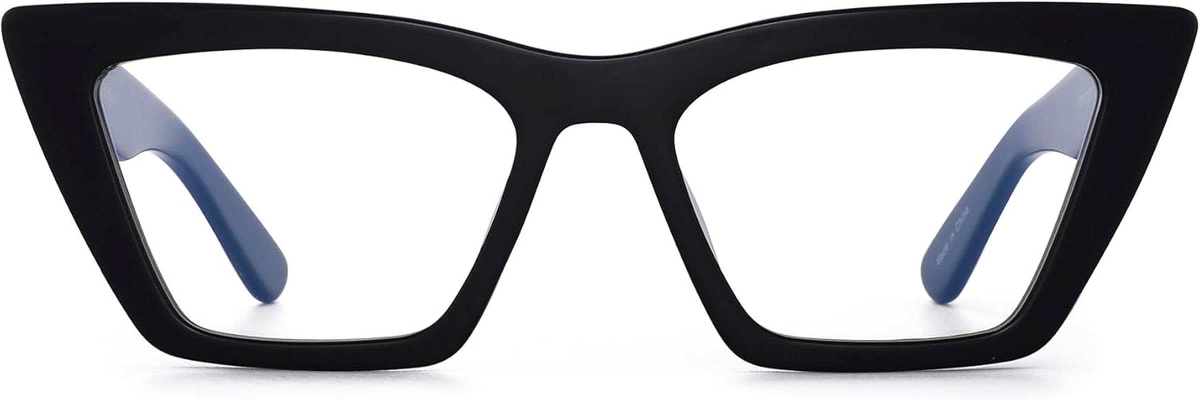 GLINDAR Cat Eye Blue Light Blocking Glasses Vintage Narrow Square Computer Eyeglasses Acetate Frame