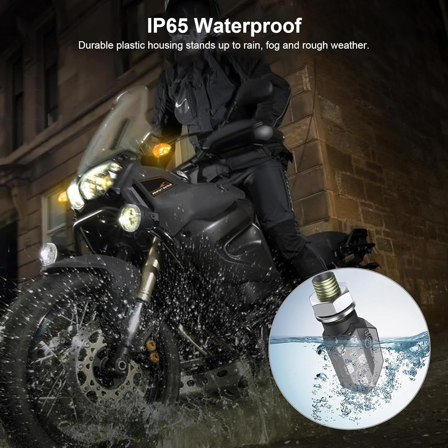 4PCS Mini Motorcycle LED Turn Signal Lights 12V &ndash; Universal Blinkers for Motorbike, Scooter, ATV, Cruiser & off Road &ndash; Bright Compact Design, Easy Plug & Play Install image number 4