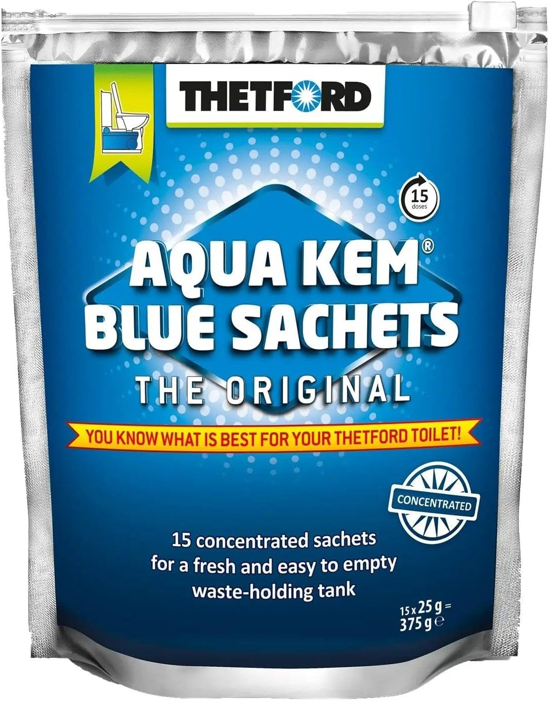 Thetford Aqua Kem Blue Toilet Chemical 15-Sachets