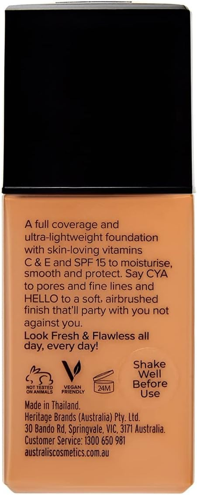 Australis Fresh & Flawless Full Coverage Foundation - Golden Beige image number 1