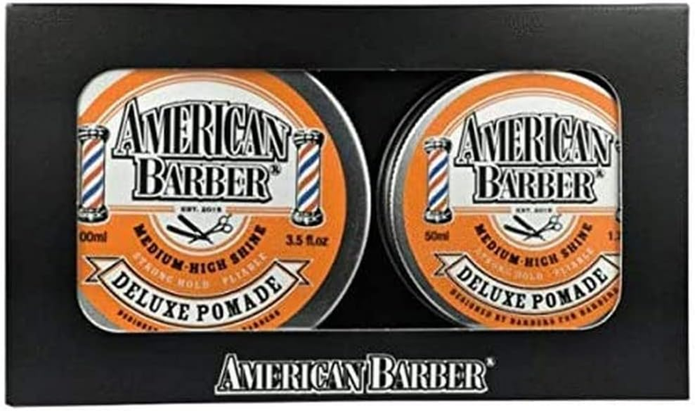 American Barber Medium-High Shine Deluxe Pomade Duo Pack, 2 Count