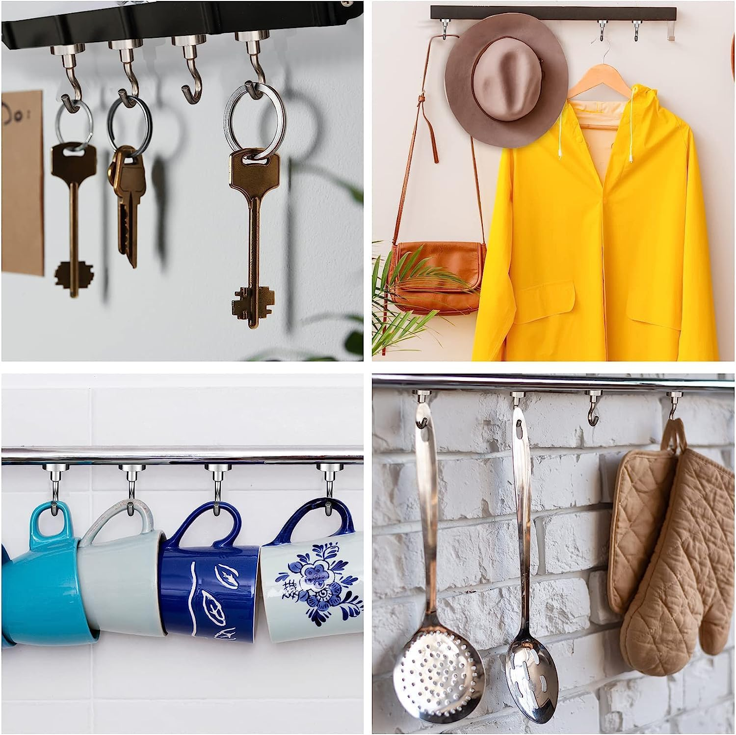 Grtard 6 Pack 25 LBS Magnetic Hooks, Heavy Duty Neodymium Magnet Hooks for Cruise Cabins, Strong Magnetic Hooks for Hanging, Magnets with Hooks for Kitchen, Workplace, Office image number 2