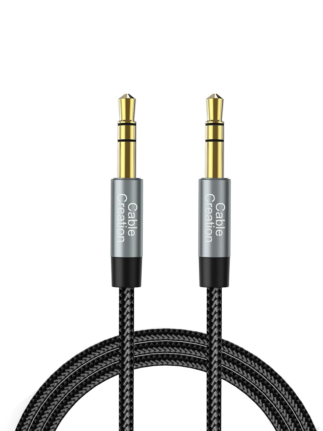 Cablecreation 20FT/6M Aux Cable, 3.5Mm Male to Male, Hi-Fi Sound, Cotton Braided, Tangle-Free, Compatible with Headphone, Speaker, Tablet, Laptop, Echo, Phone & More