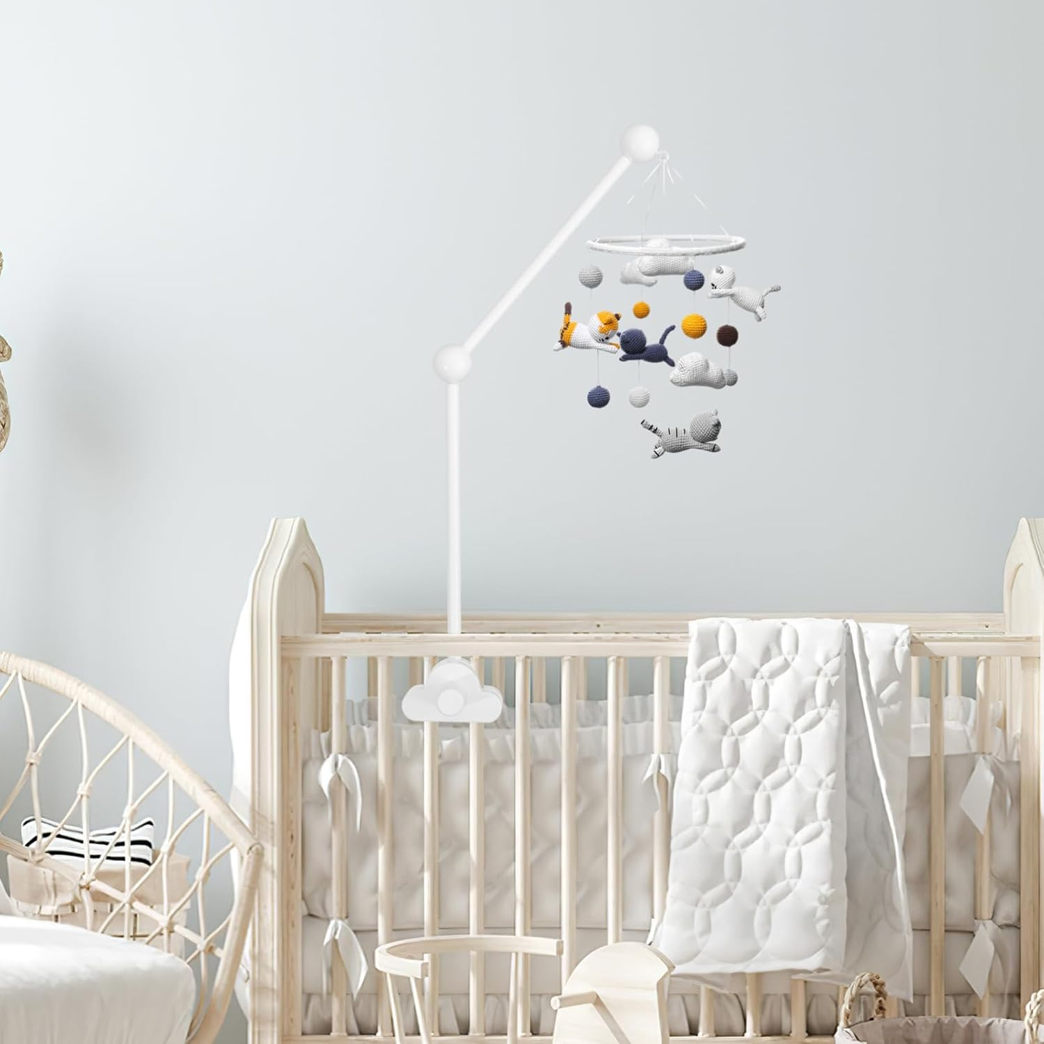 CHILDWEET Mobile Hanger Arm Kit Sturdy Crib Mobile Holder for Nursery Decoration Easy to Assemble and Adjust Provides Entertainment and Soothing Effect For image number 5