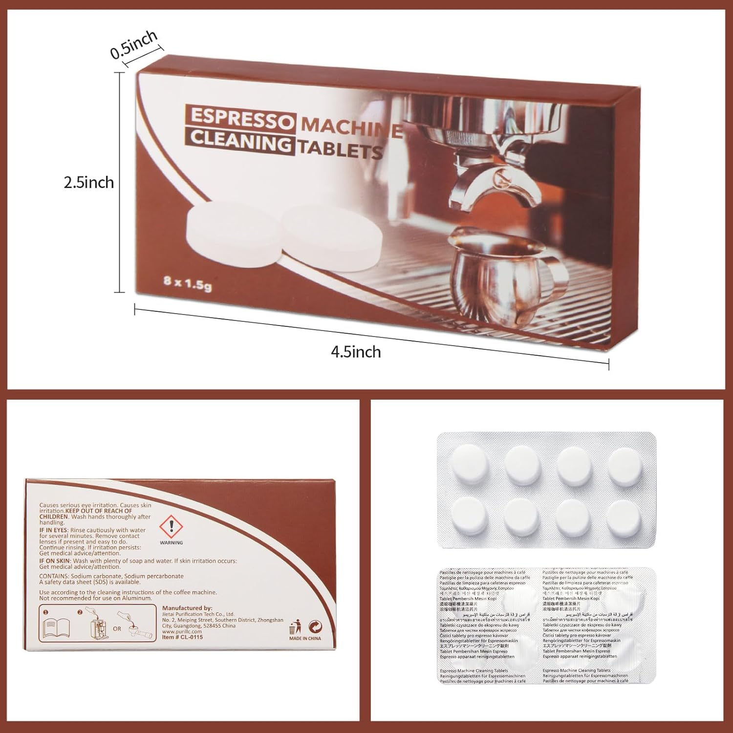 Cleaning Tablets Compatible with Saeco Delonghi Jura Espresso Coffee Machine,Compatible with Breville -1.5G(4 Boxes 32PCS) image number 1