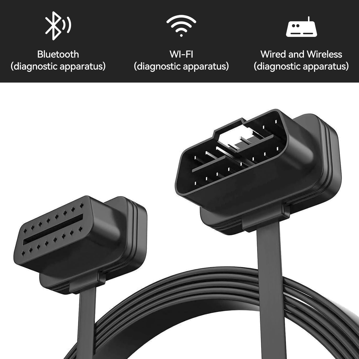 3.3Ft/1M Car OBD2 Extension Cable Professional Automotive Diagnostic Scan Tool 16 Pin Male to Female OBDII Extend Cable for Car Diagnostic Extender Cord Adapter image number 3