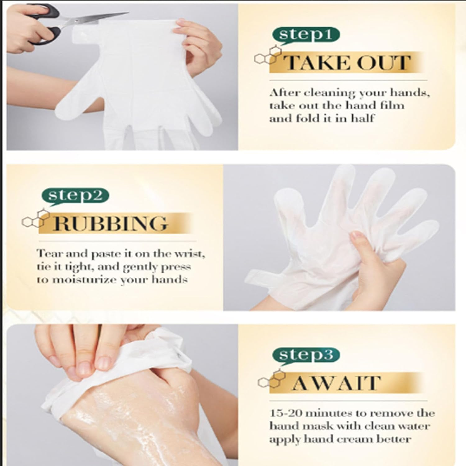 Vitamin E Manuka Honey Hand Mask, Deep Moisturising and Nourishing, 6-Pack image number 5