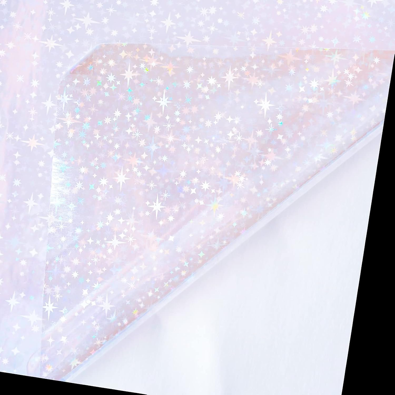 2 Types Transparent Holographic Laminate Sheets Overlay Lamination Vinyl A4 Size Self-Adhesive Holographic Laminate Film Waterproof Vinyl Sticker Paper for DIY Crafts, 10 Sheets 8.25 X 11.7 Inches image number 5