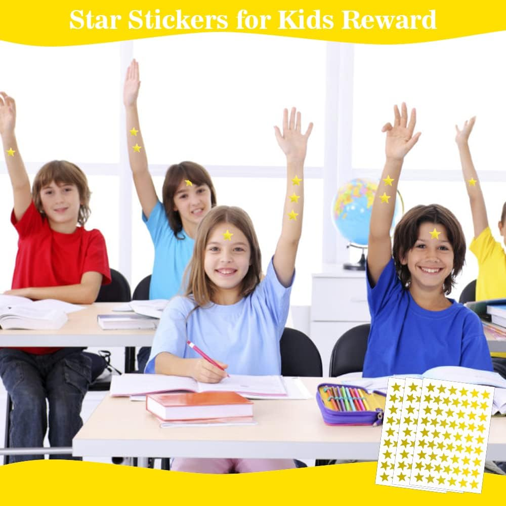 1080 PCS Gold Star Stickers, Small Star Stickers, 20 Sheets Foil Star Metallic Stickers, Star Sticker for Kids Reward, School Planner, Behavior Chart, Classroom Teacher Supplies, DIY, Home image number 4
