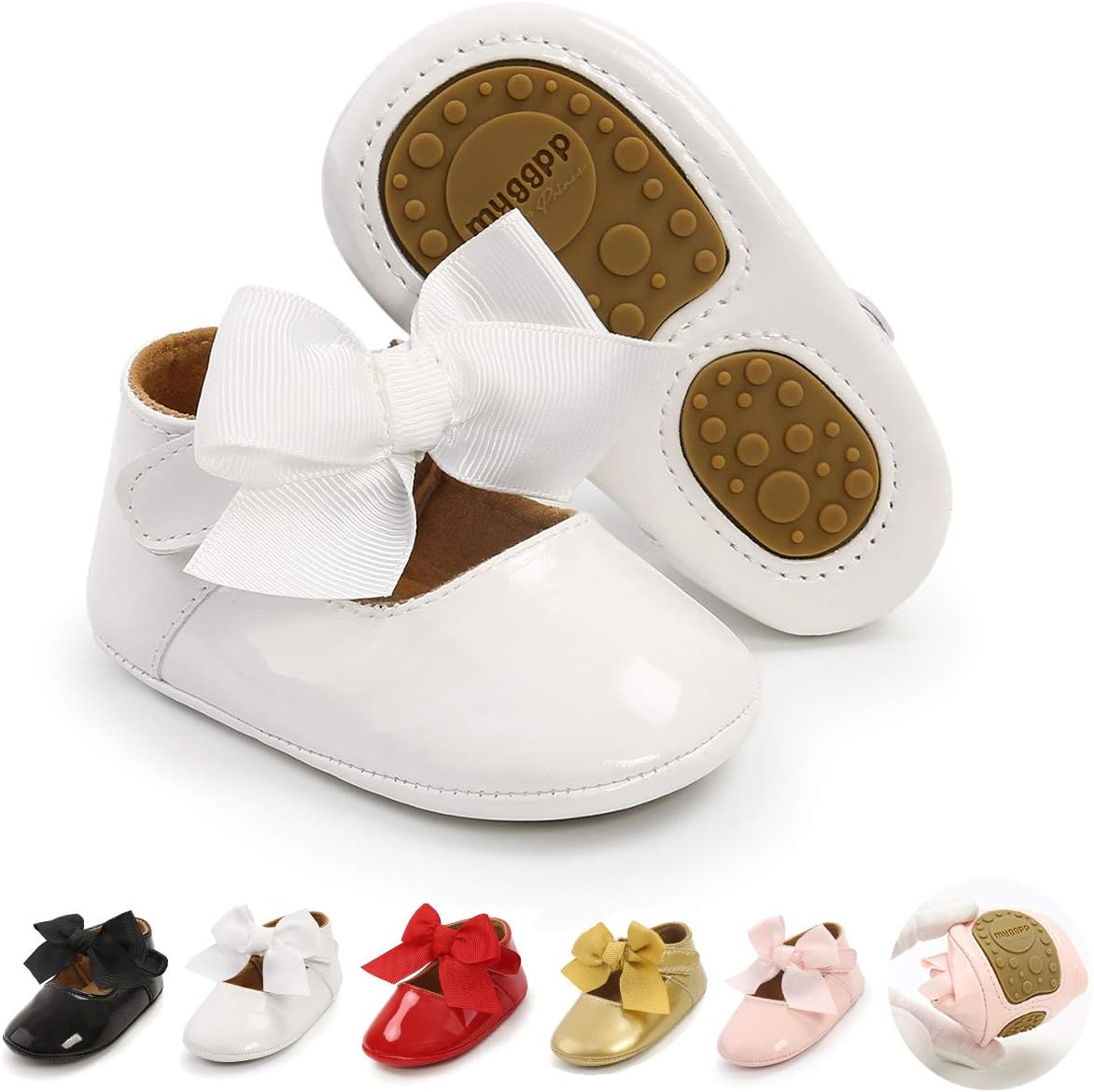 Myleleya Infant Girl Shoes Mary Jane Flats Wedding Dress Shoes Soft Newborn Baby Girls Princess Crib Shoe First Walkers