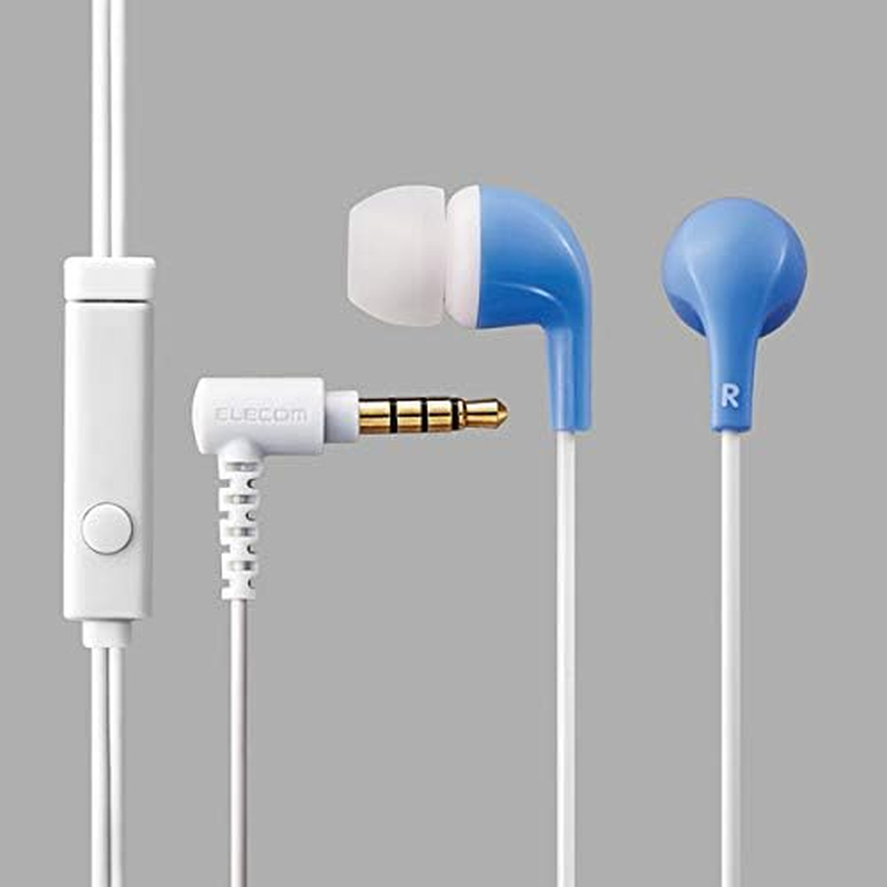 Elecom EHP-CN300MBU Stereo Headphone (With Microphone), Canal, CN300 Blue image number 6