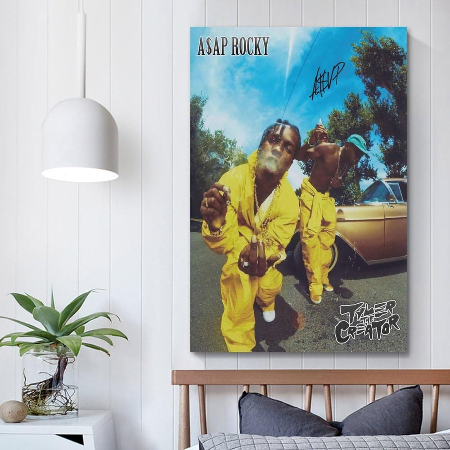 Art Asap Music Rocky Canvas Rapper Poster Poster Canvas Painting Wall Art Picture Home Decor Print for Bedroom Living Room Dorm Study Bar Office 08X12Inch(20X30Cm) image number 1
