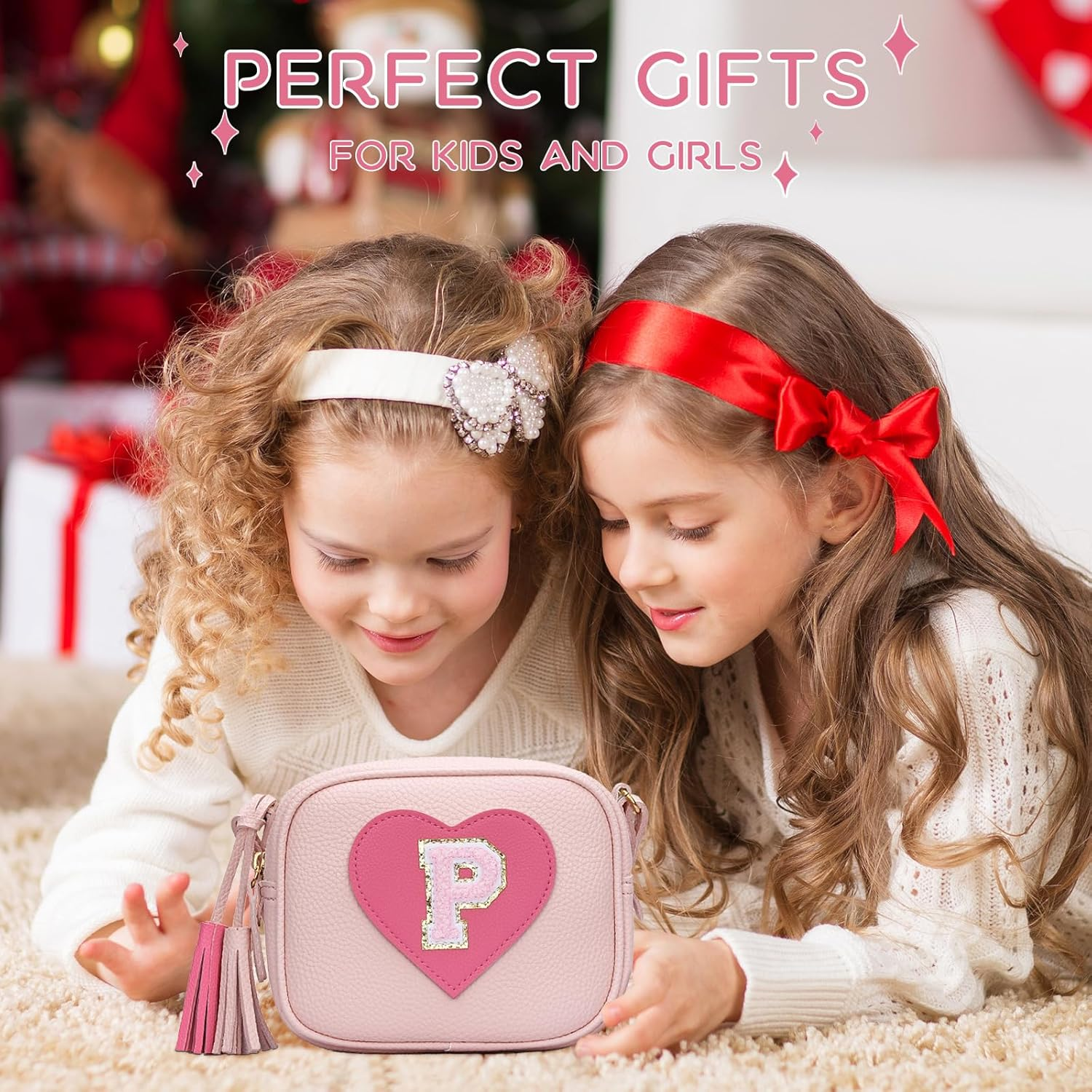 KKXIU Kids Purse Toddler Gifts for Girls and Women Vegan Leather Crossbody Bag with Tassel image number 1