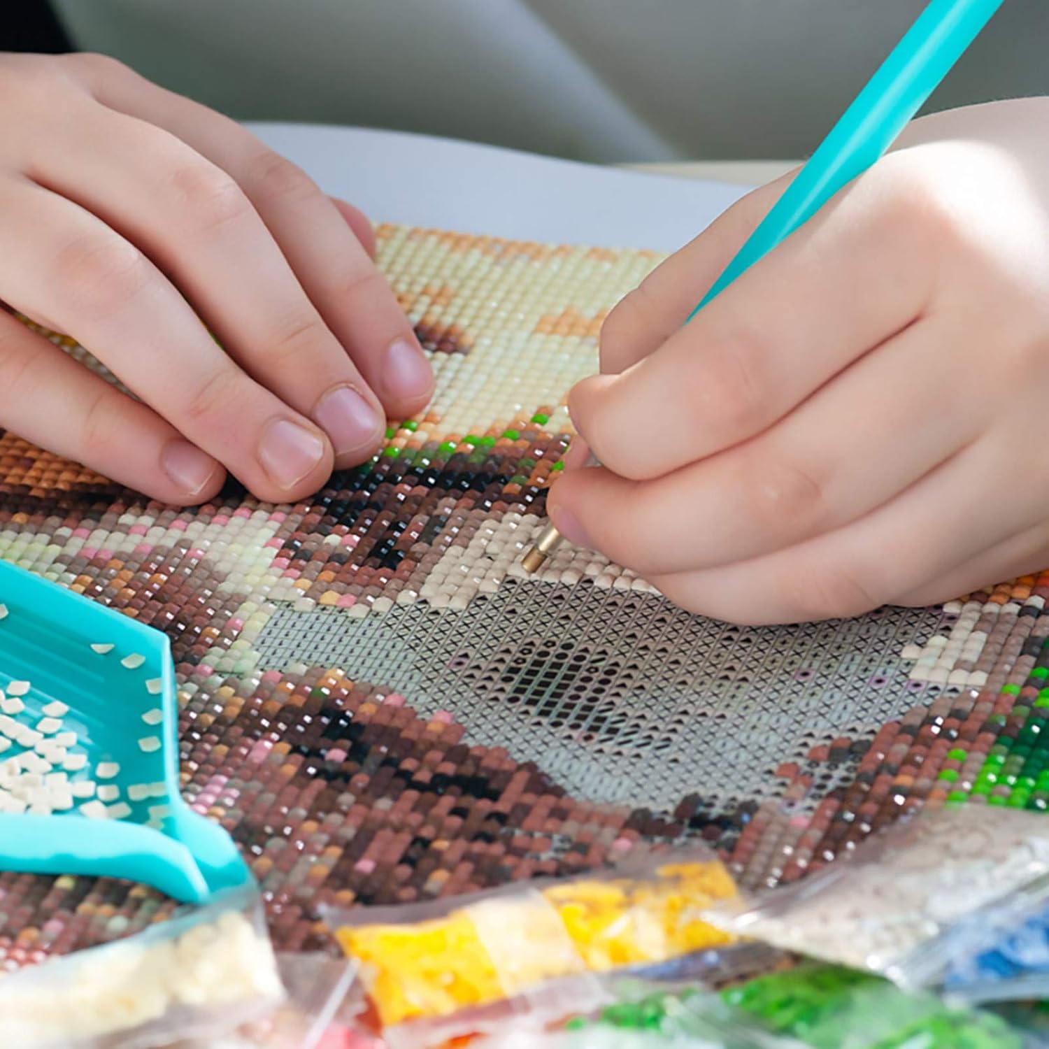 Ciieeo Diamond Drawing Square Diamond Beads for DIY Art Resin Rhinestone Painting Accessories Perfect for Decorations image number 2