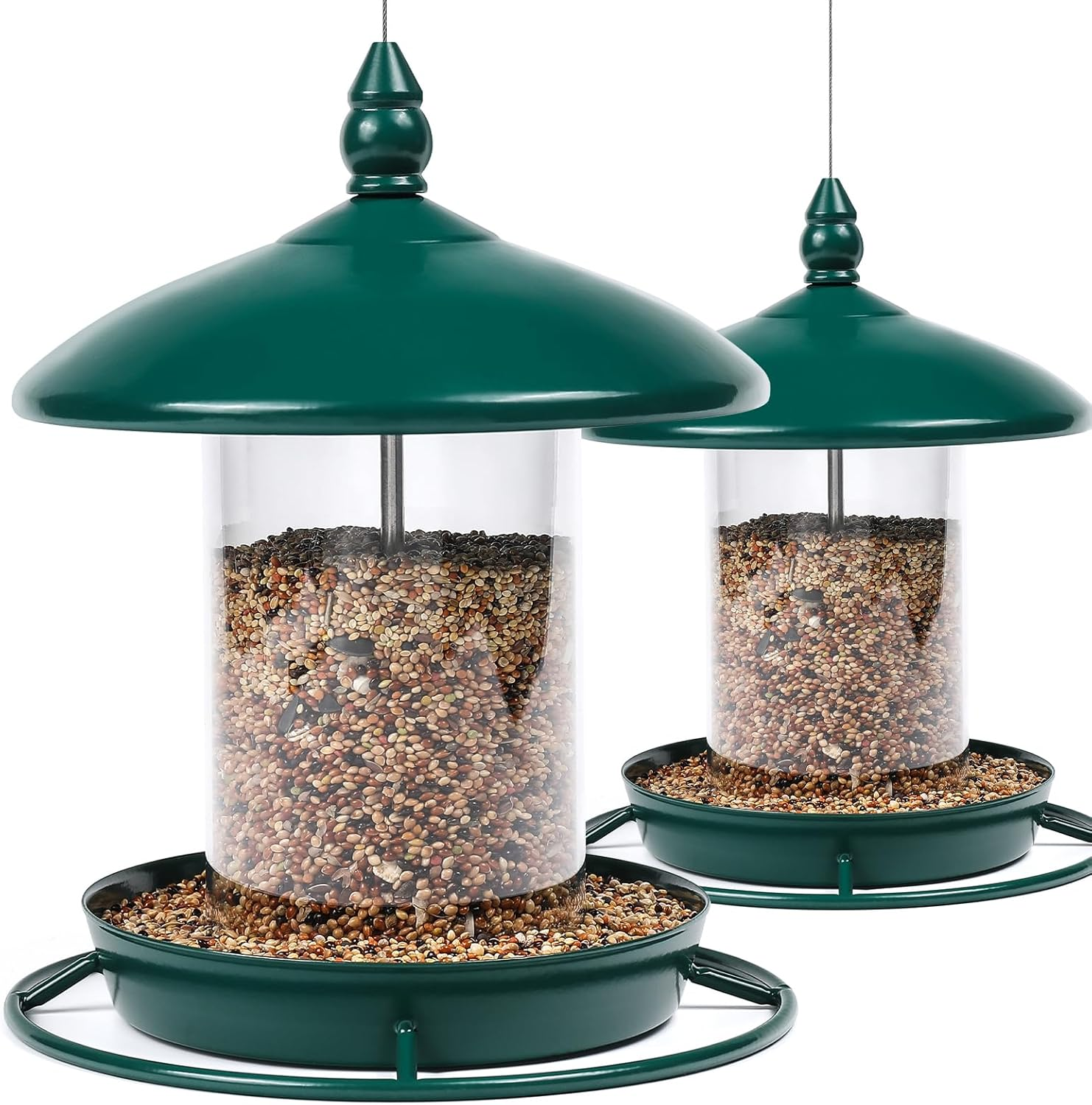 Metal Roof Bird Feeder - Chew Proof for Outdoor Hanging Wild Bird Seeds. Bronze
