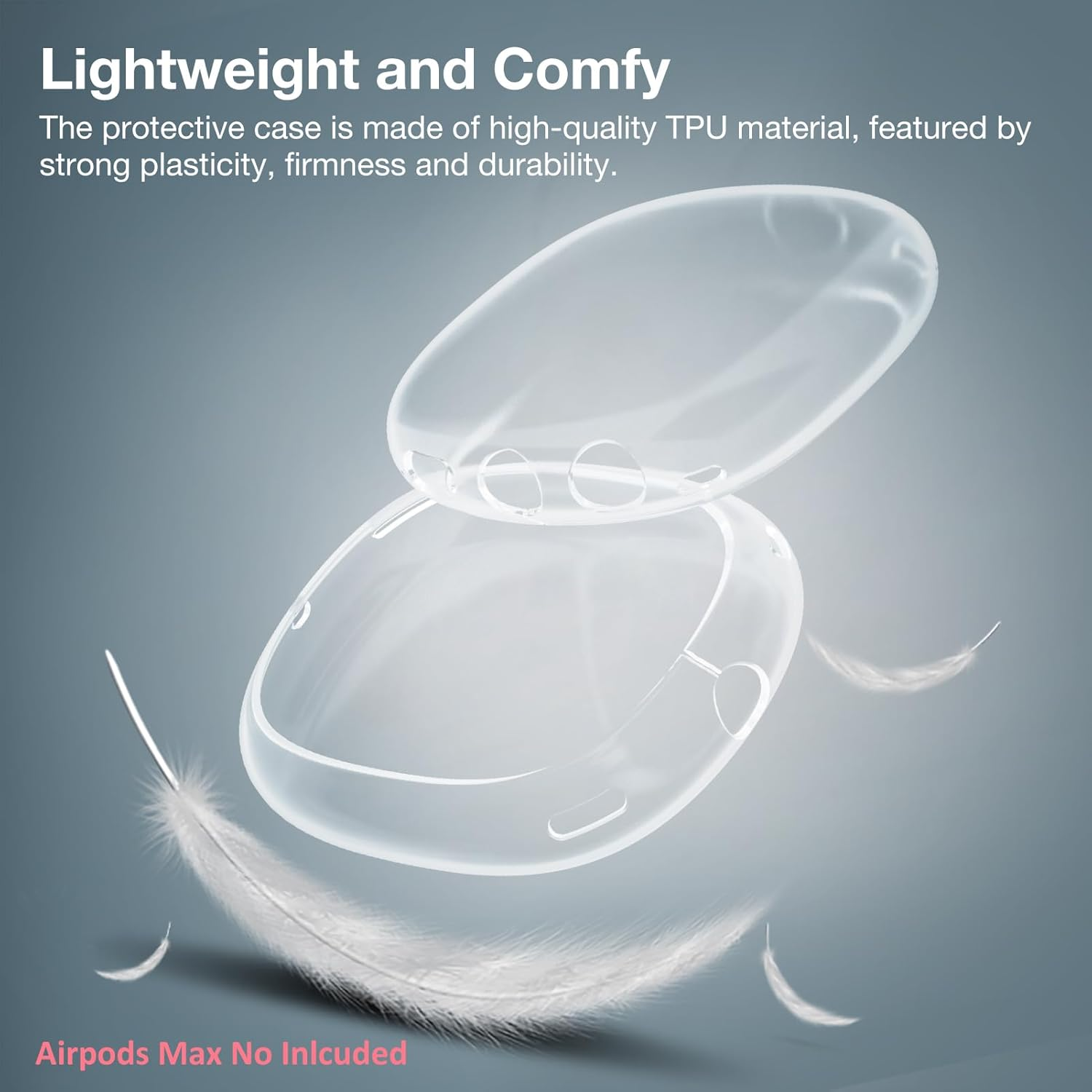 USTIYA Case for Apple Airpods Max Cover Clear Protector Shock-Absorption Transparent TPU image number 4