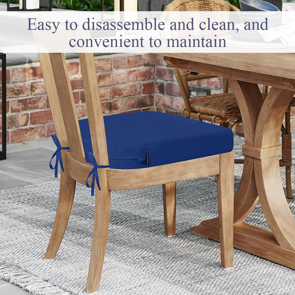 MOTRAIN Waterproof U-Shaped Seat Mat Removable Chair Cushion,Round Corner Mat & Hidden Zipper Seat Pad,Chair Cushion for Outdoor Patio Garden Dining image number 6