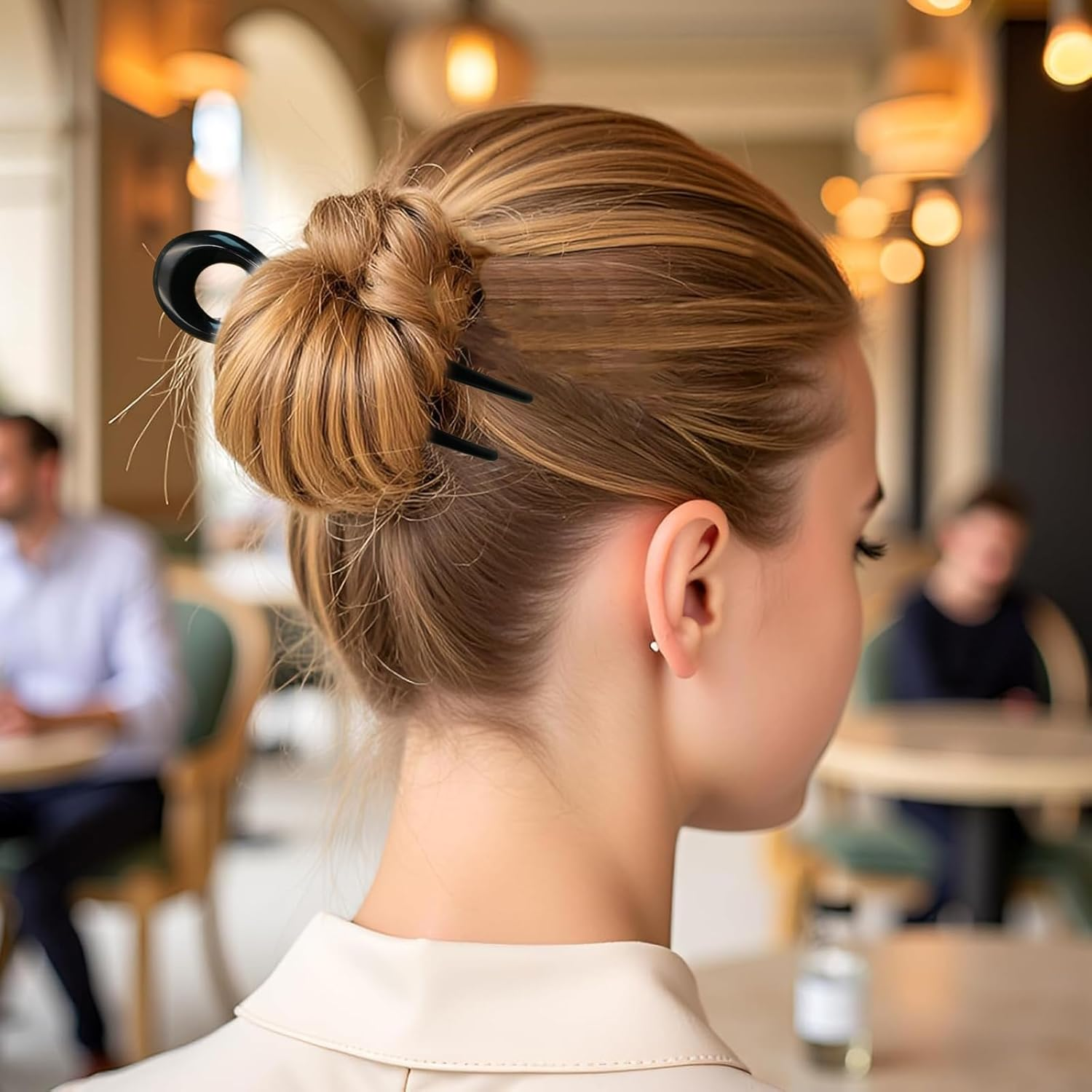 Iirlvior Pack of 5 Vintage U-Shaped Hairpins, Durable Hold Hair-Friendly Elegant Design, Secure Hold for Bun and Updos, Lightweight and Compact for Women and Girls image number 4