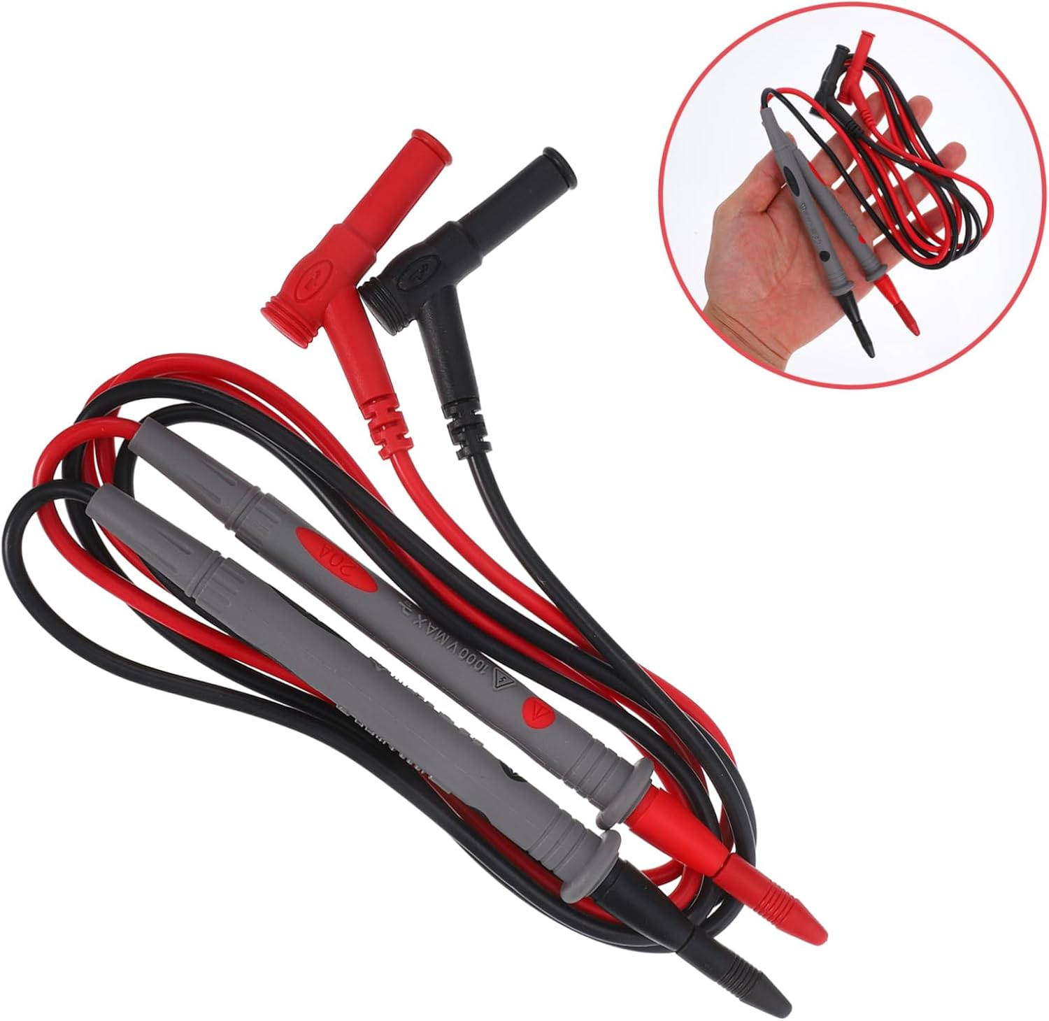 SOESFOUFU 2Pcs Multimeter Leads Test Probes Kit Banana Plug Flex Probe for Automotive image number 6