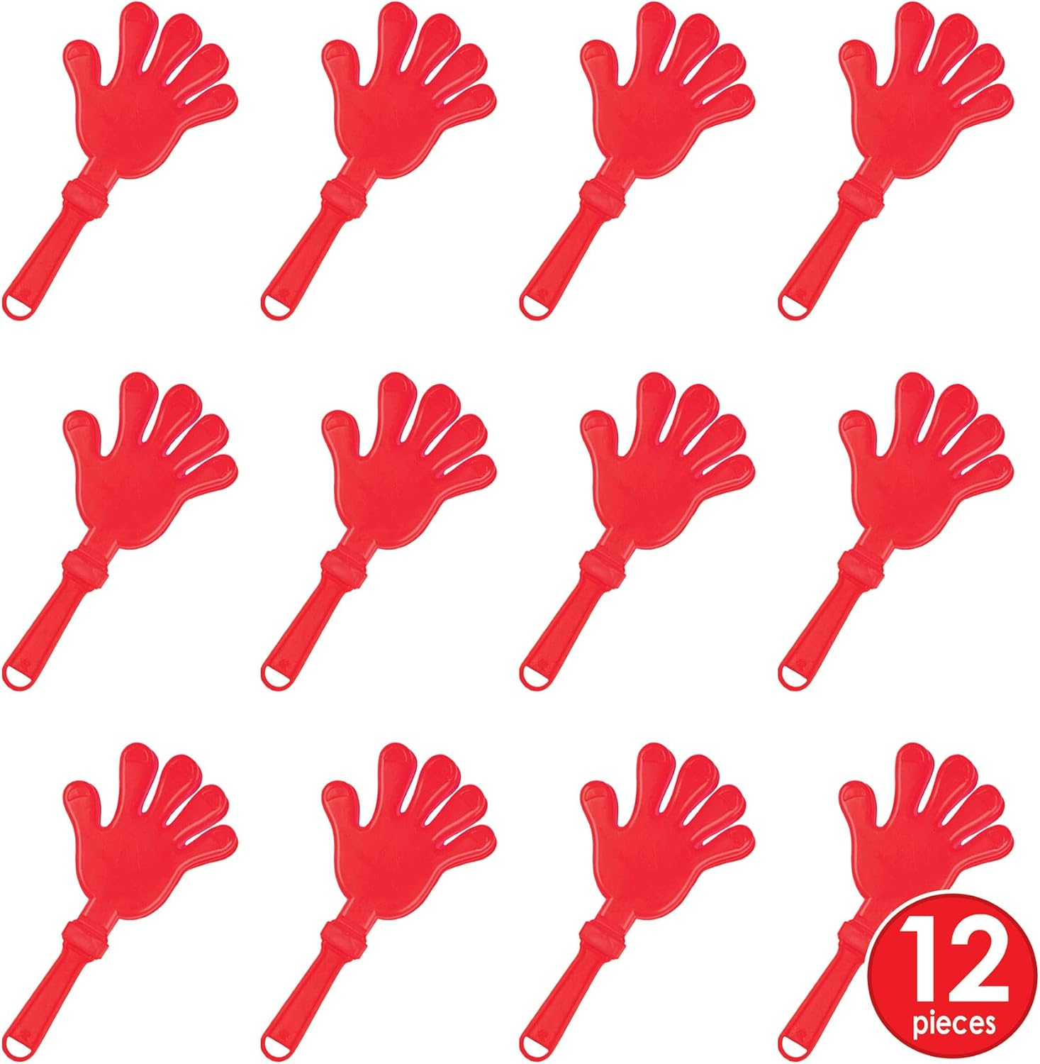 Beistle 12-Pack Hand Clappers, 7-1/2-Inch, Red - Red image number 3