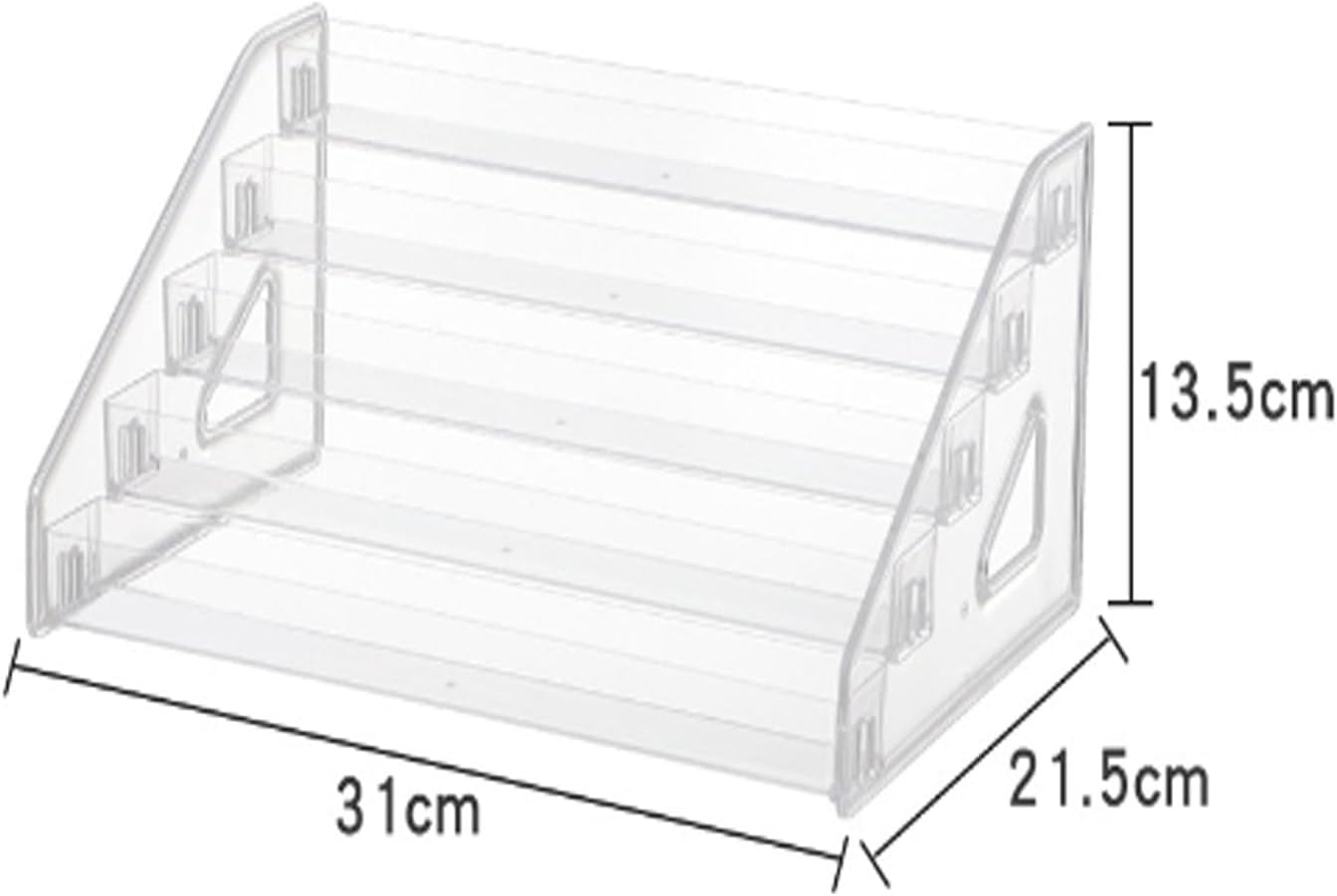 5 Tier Clear Acrylic Trapezoidal Display Stand,31*21*13Cm Steps Dessert Table Stands, Acrylic Display Shelf for Dessert,Cupcake,Makeup,Perfume,Nail Polish,Condiment image number 3