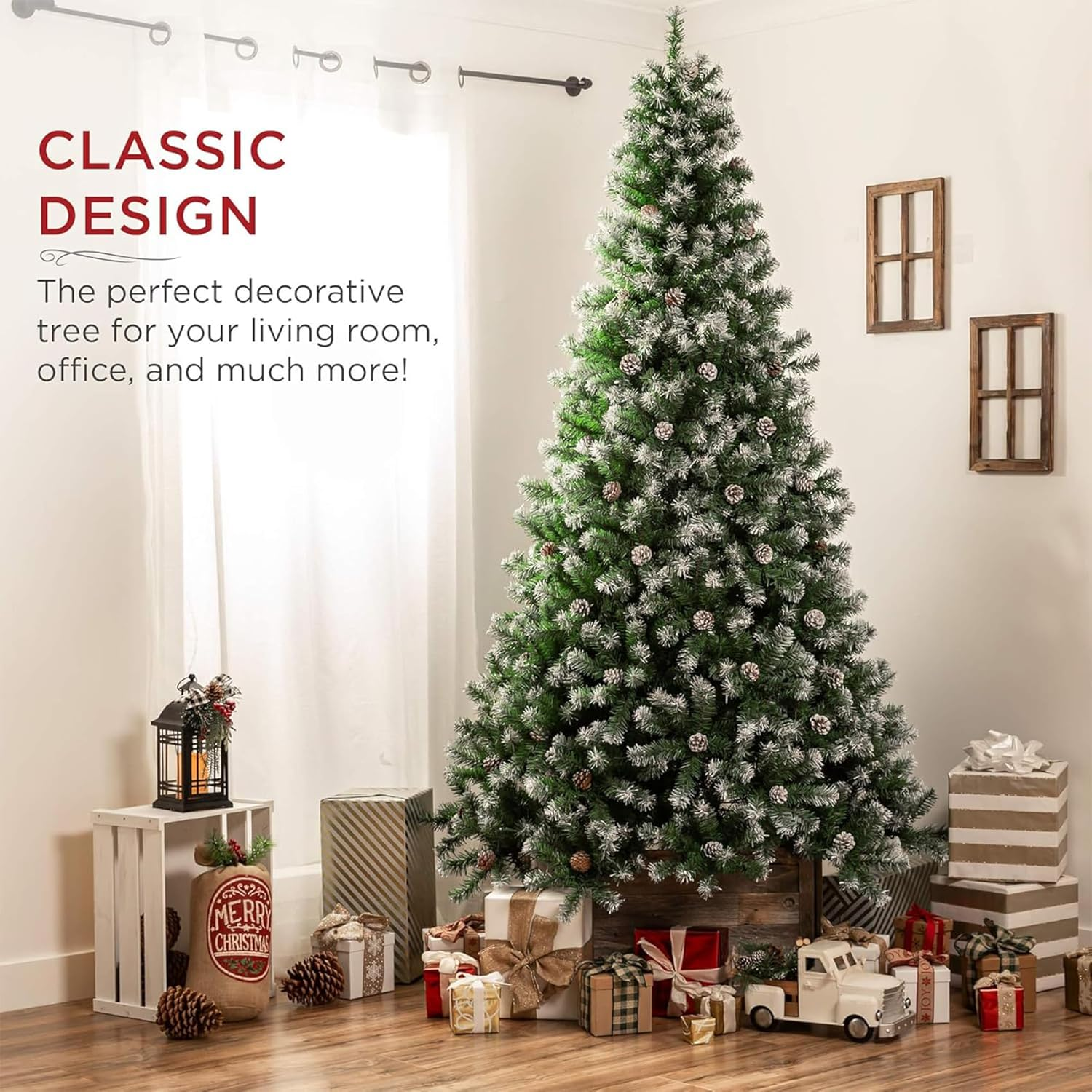 6Ft/180Cm Artificial Christmas Tree, Xmas Tree with Foldable Stand for Indoor Home Office Party Decoration, Green image number 1