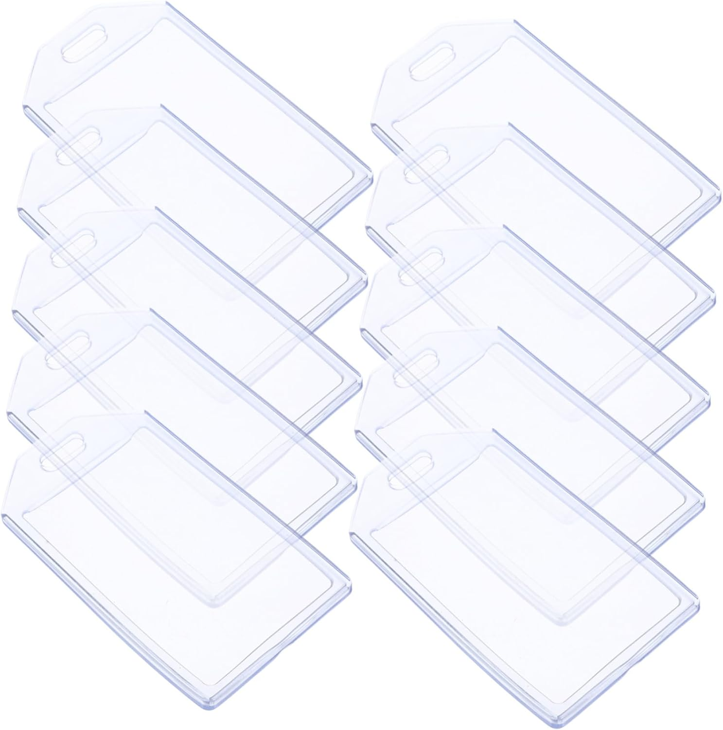 EXAOMBLE 10 Pcs PVC Luggage Tag Holders with High Transparency for Travel Suitcases Badge Id Card Sleeves for Women Men Flexible Protective Labels for Backpacks and Handbags image number 1