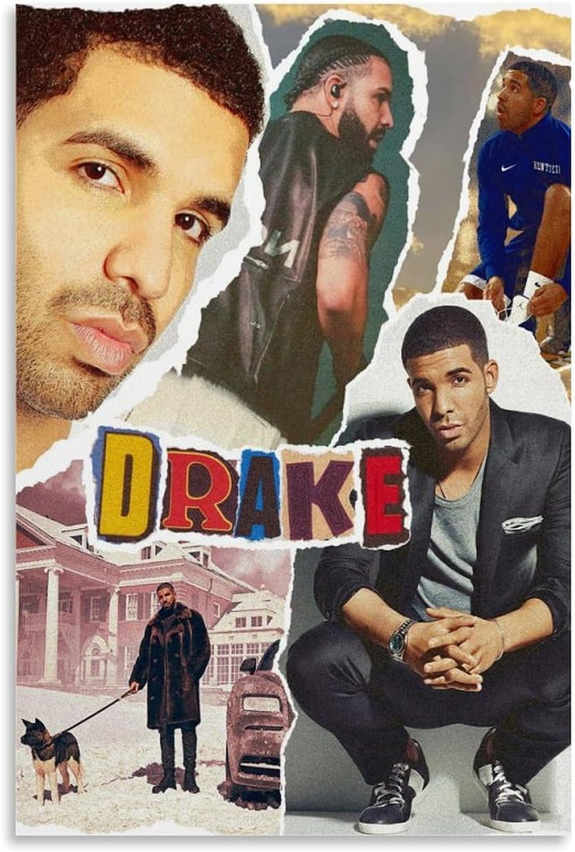 Rapper Drake Music Poster Poster Canvas Painting Wall Art Picture Home Decor Print for Bedroom Living Room Dorm Study Bar Office 12X18Inch(30X45Cm) image number 6