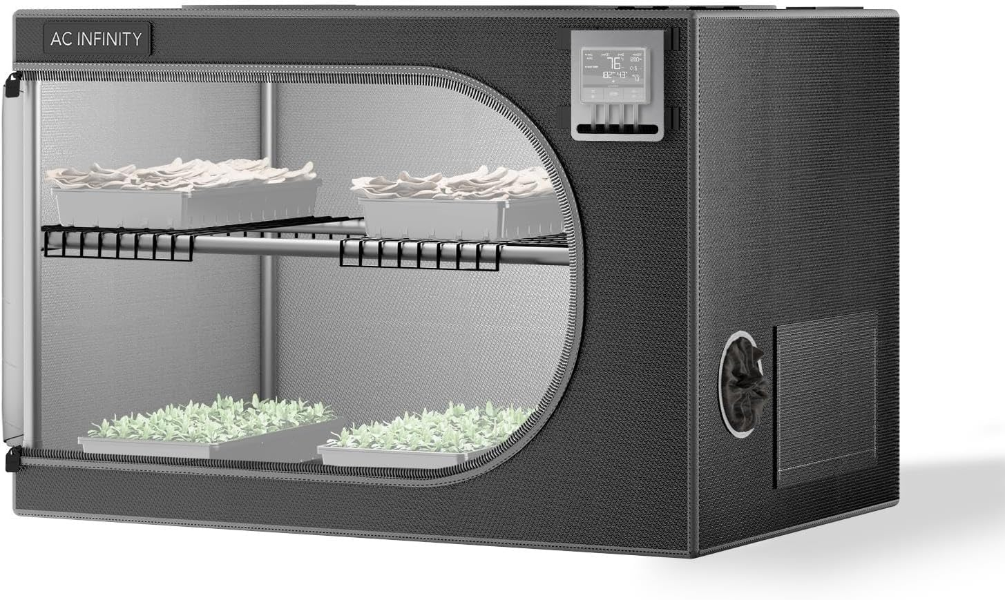AC Infinity CLOUDLAB Advance Propagation Grow Tent, 24"X24"X36" with Support CFM Bars and Shelf Racks, 2000D Diamond Mylar Canvas, for Germination, Cloning, Mushrooms, Early Indoor Plant Growing image number 5