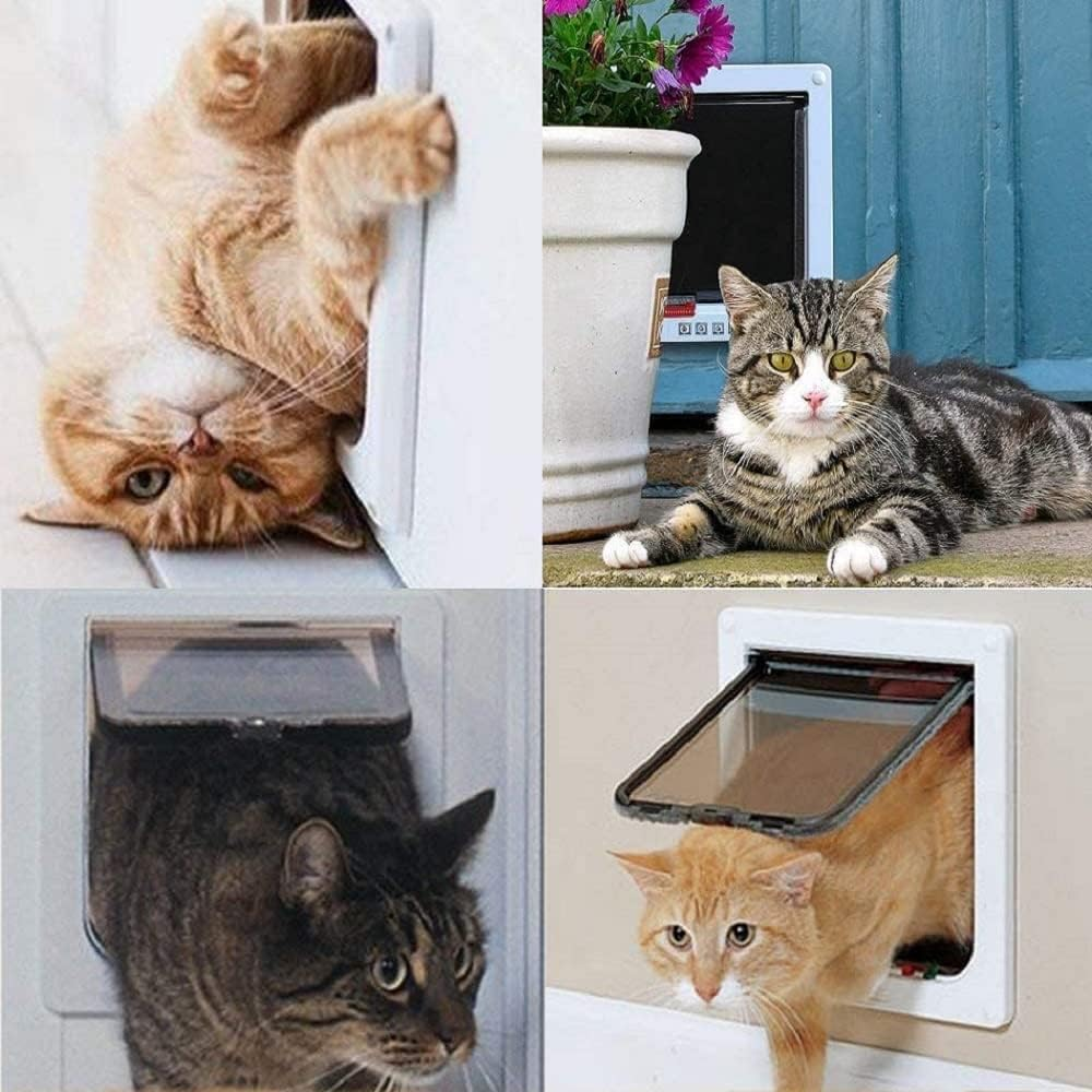 Sailnovo Cat Flap 4 Way Magnetic Closure for Cats, Small Dogs 19 X 20 X 2 Cm Dog/Cat Door/Pet Flap, Easy to Install with Telescopic Frame image number 5
