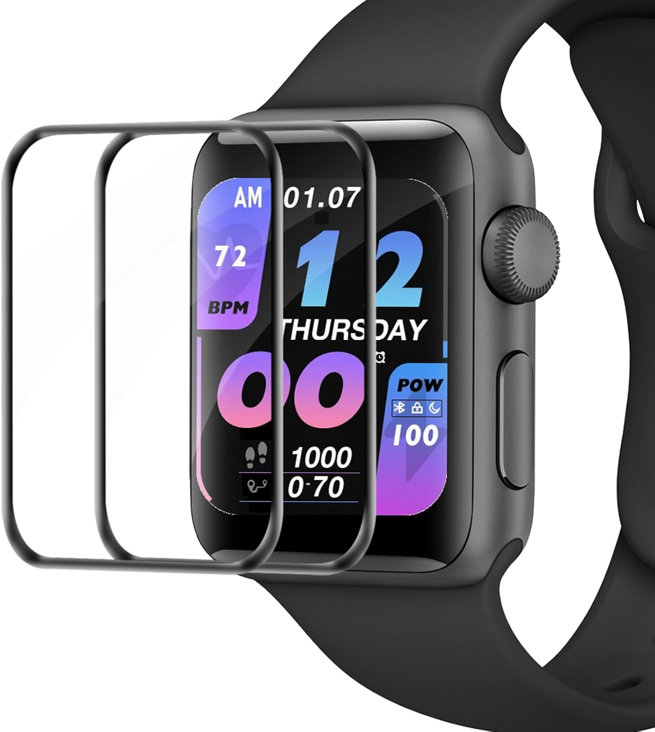 Cable Leader Pack of 2 Screen Protectors for Apple Watch Series 4/5/6/SE 44 Mm, Ultra HD Bubble-Free Anti-Scratch Apple Watch 6 44 Mm Protective Glass, 3D Curved Ultra Resistant Iwatch 5 44 Mm Film image number 4