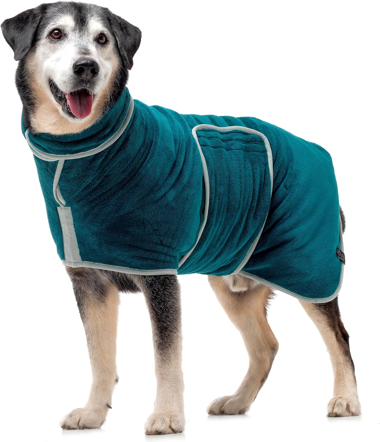 Lucky Paws&reg; UK Dog Drying Coat - Double-Layer Robe for Faster Drying, Super Absorbent Towel & Ultra Soft Dressing Gown in One Luxurious Robe (XXL, Aubergine) image number 2