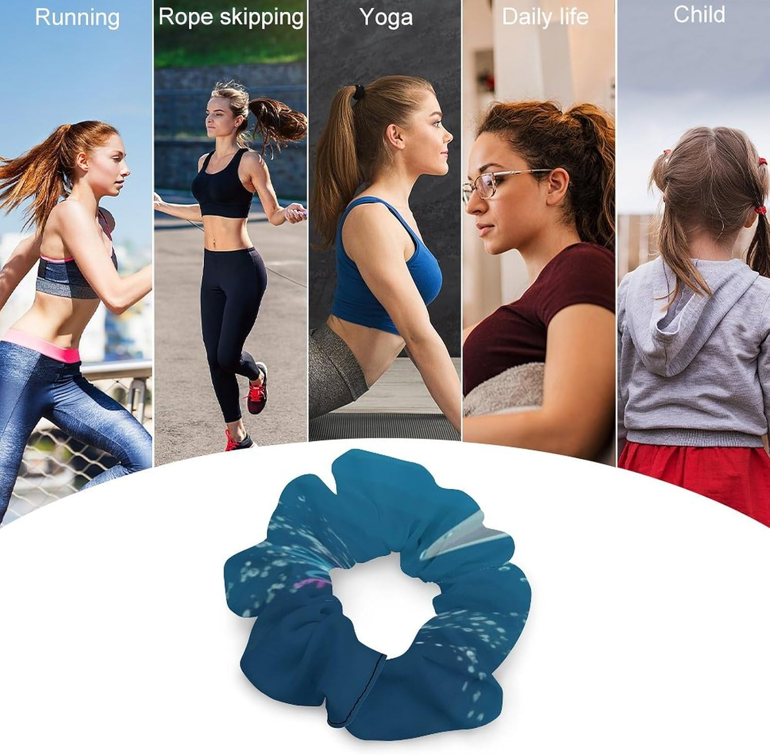 Hair Scrunchies,Dolphin and Fish Hair Bands,Scrunchy Hair Ties Ropes,Scrunchy Hair Ties for Women Girls Hair Accessories