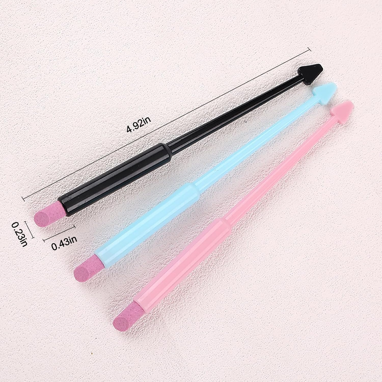 JERCLITY 6 Pieces Quartz Stone Nail File Cuticle Pusher Pen Peeling Dead Skin Cuticle Remover Pen Nail Buffer Pen for Nail Art image number 3