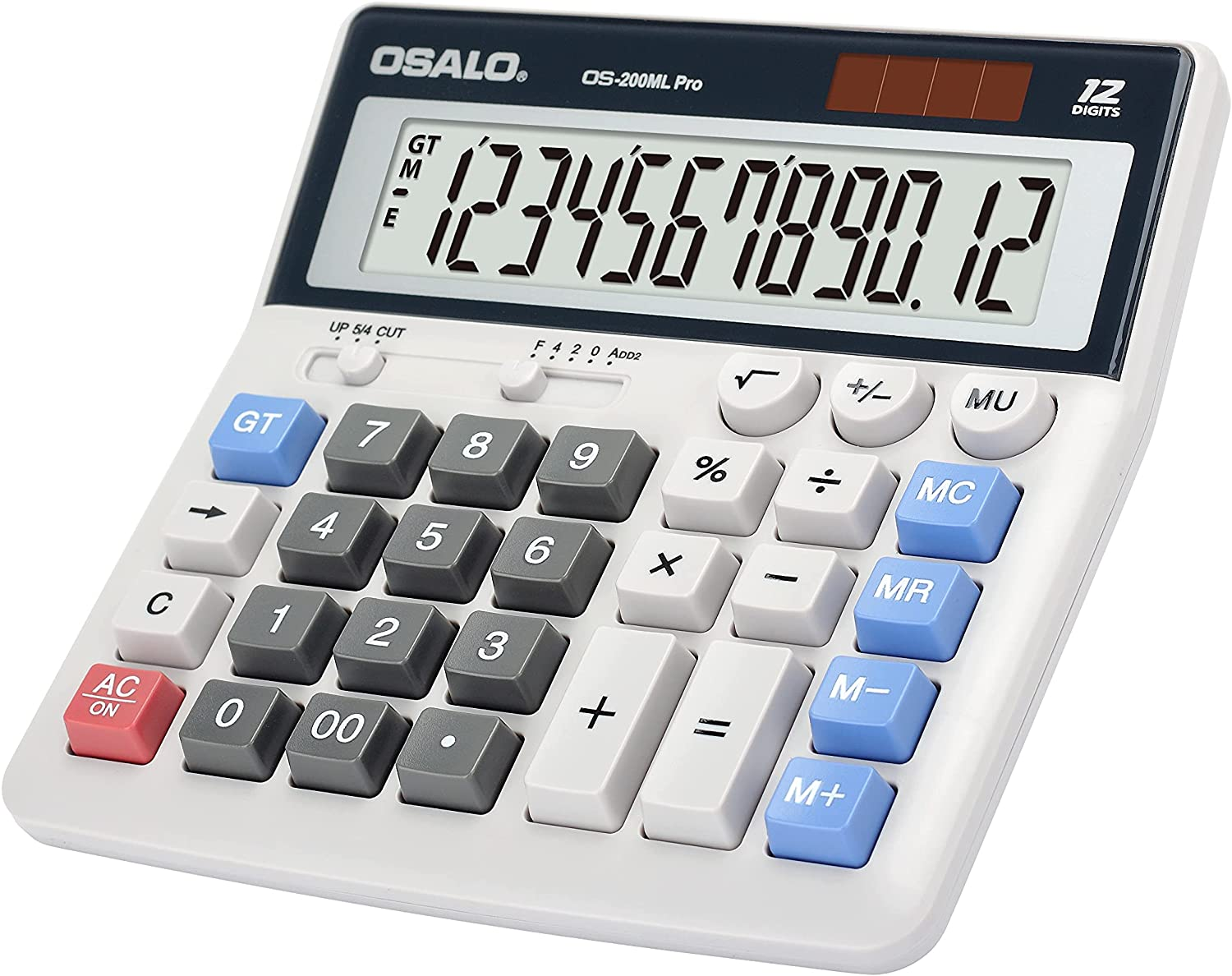OSALO Calculator Large Buttons Large Display 12 Digit Big Desktop Office Calculator (OS-5M)