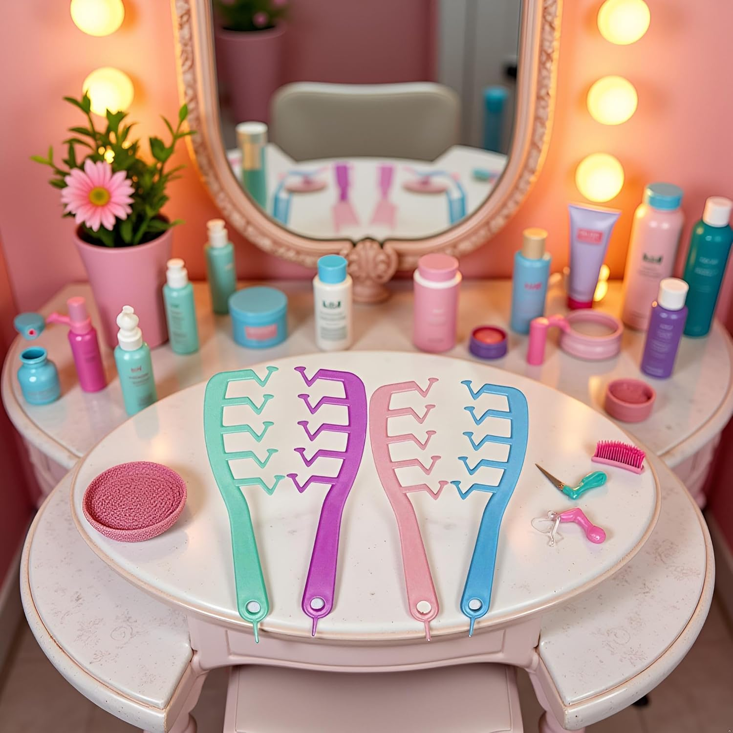 Z-Shaped Wide Tooth Comb for Detangling and Styling Curly Hair - Large Hairdressing Tool with Puff Bangs Design for Girls, Home, and Salon Use image number 3