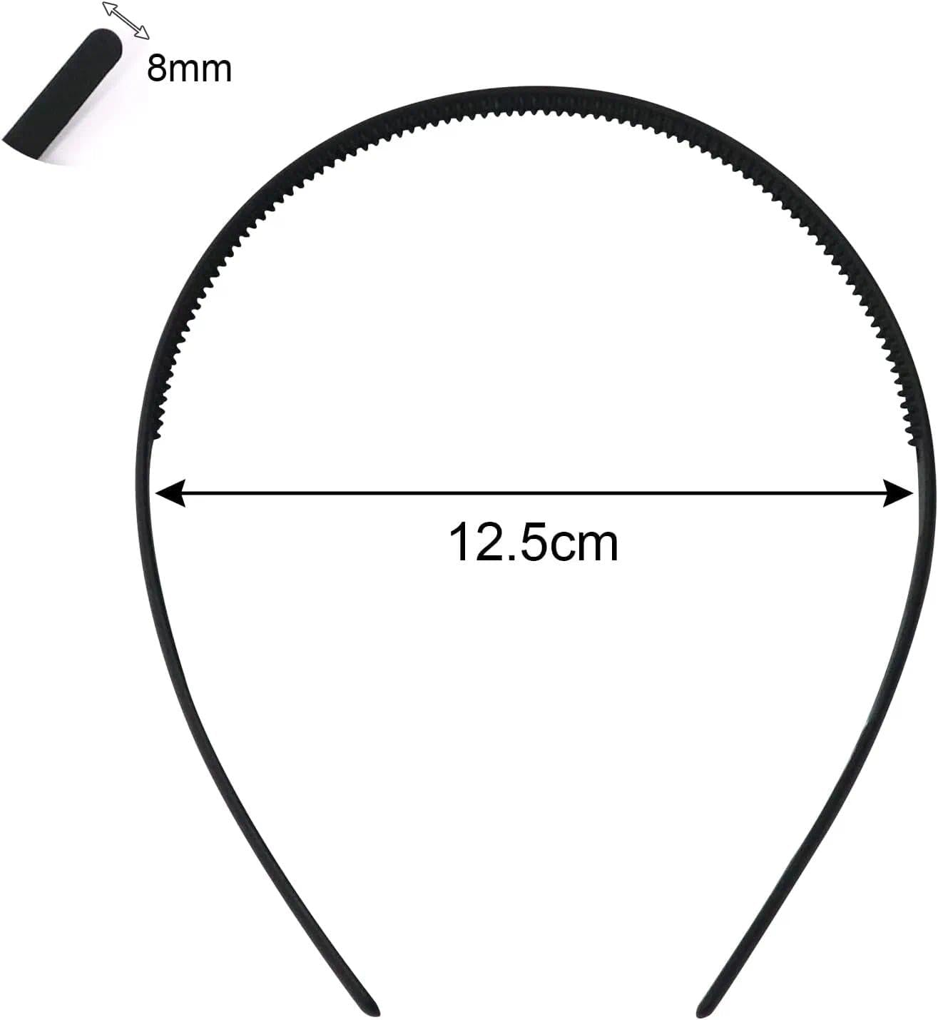 6 Pack Plastic Hair Band Headband, Black Non-Slip Skinny Hairband for Men and Women, Durable Elastic Hair Hoop with Inner Teeth for Daily Wear by Unron image number 3