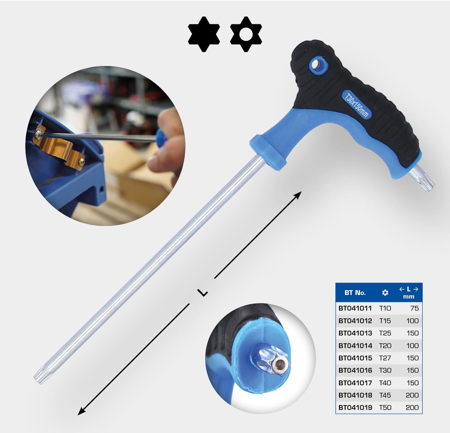 BRILLIANT TOOLS BT041013 T-Handle Torx&reg; with Face Hole Allen Key T25 X 150 Mm [Powered by KS Tools] image number 6