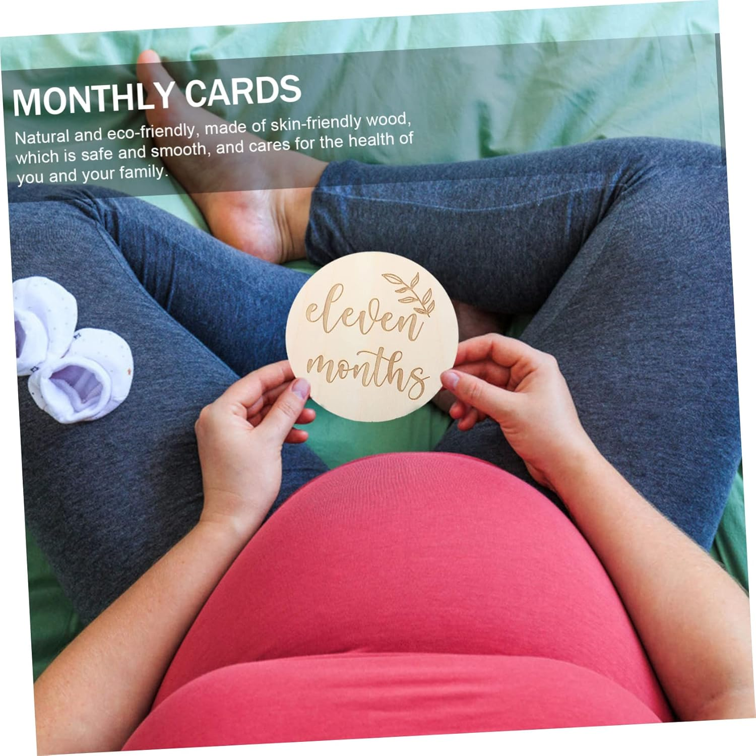 Birthday Milestone Cards Wooden Growth Cards Photo Props for Newborns Creative Birth Photo Month Milestone