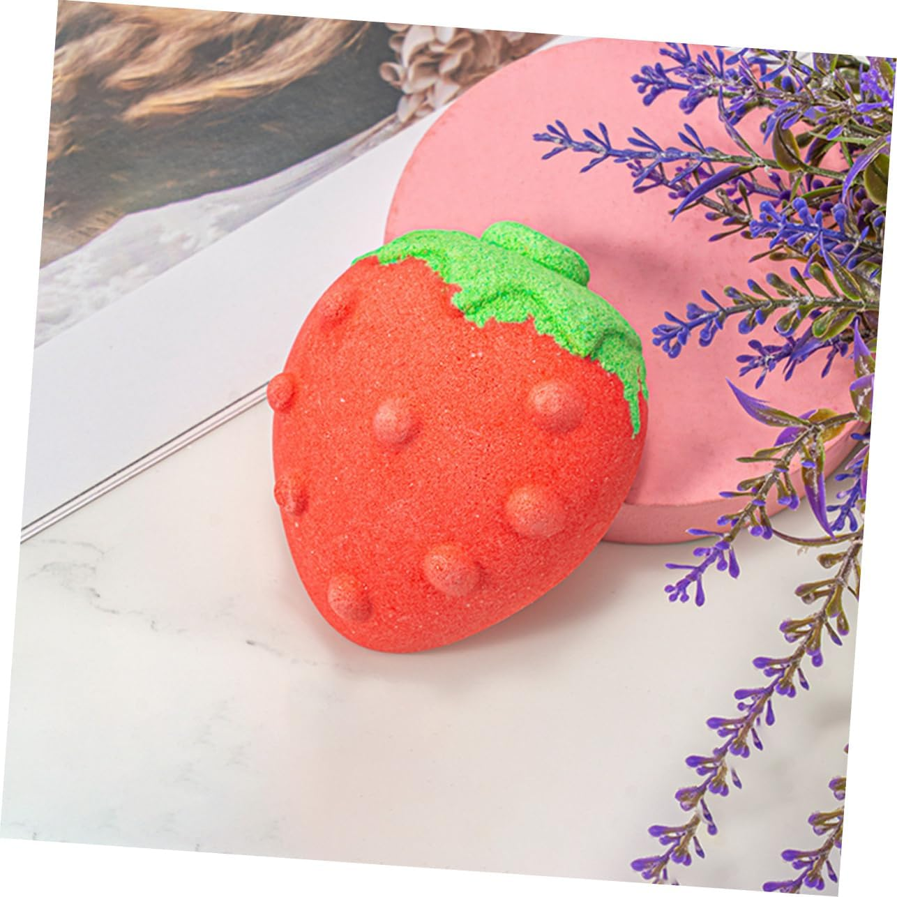 Baluue 4Pcs Strawberry Bath Salt Rich Foaming Bath for Relaxation Portable Bathing Vibrant Colors and Scents for Home Use and Travel