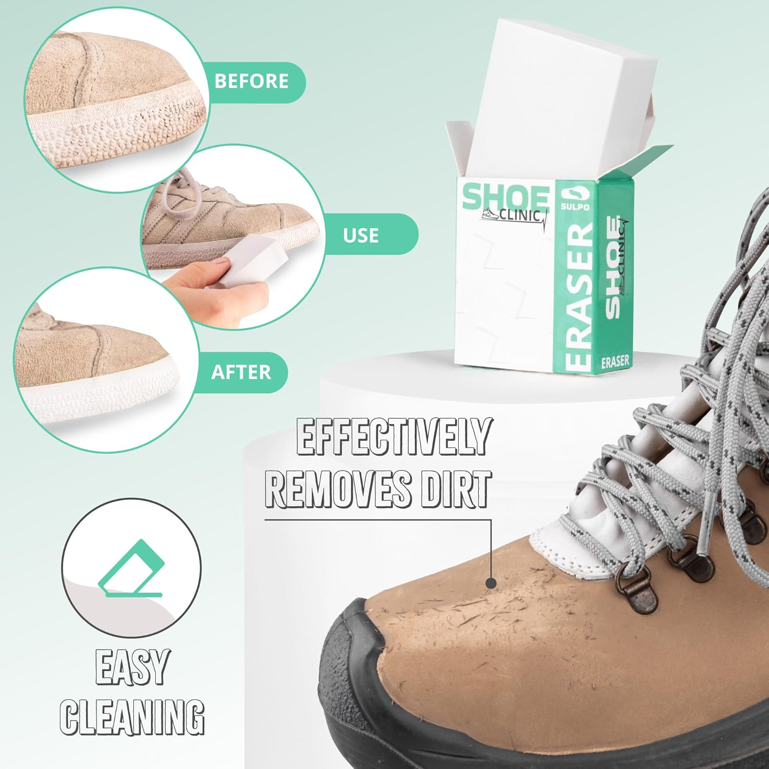 SULPO Suede Care Brush - Shoe Brush with Brass Bristles for Nubuck, Velour and Suede Leather image number 2