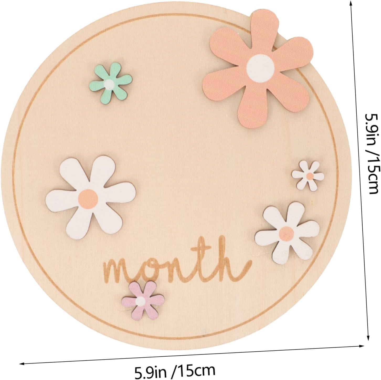 HANABASS Milestone Cards Wooden Monthly Announcement Discs for Newborn Photography Props Lightweight Decor for Showers and Gender Reveals Boxed image number 5