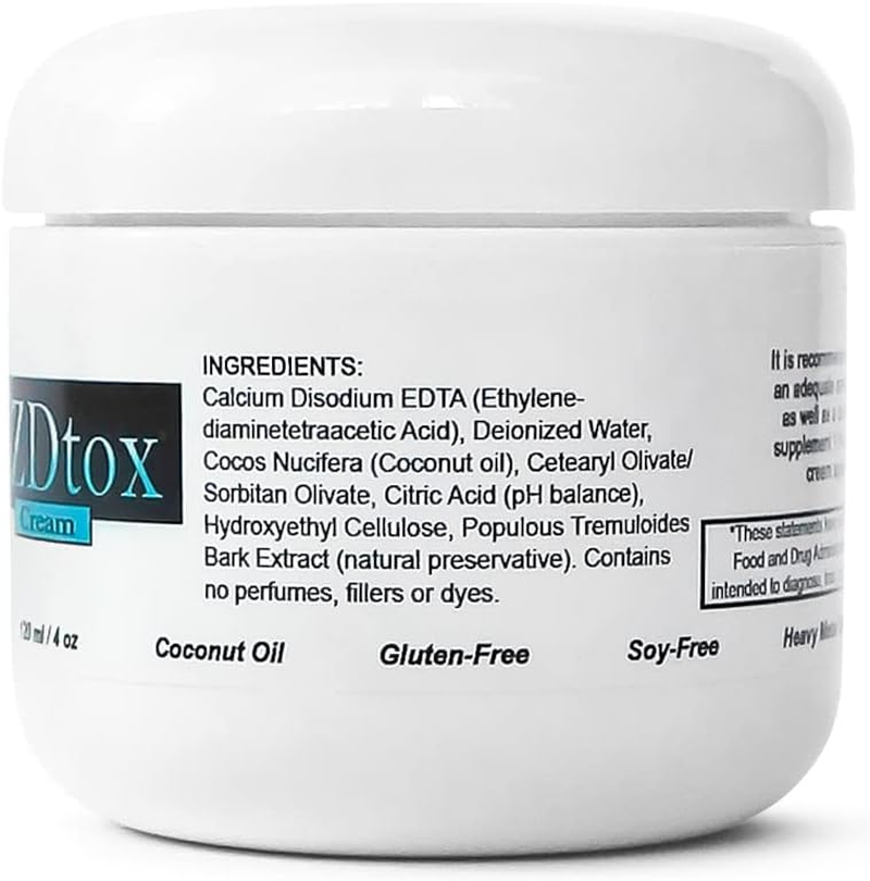 Ezdtox Cream - Heavy Metal EDTA Detox - 1 Month Supply - 4 Oz. Jar