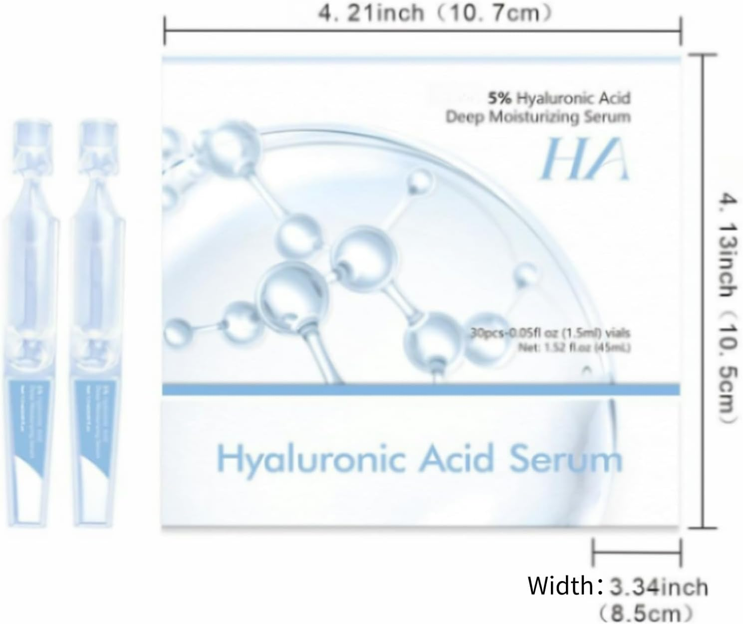 5% Hyaluronic Acid Serum, Deep Hydration & Skin Barrier Support, 30Pcs Single-Use Serums, Fast Absorbing Anti-Wrinkle Face Serum image number 2