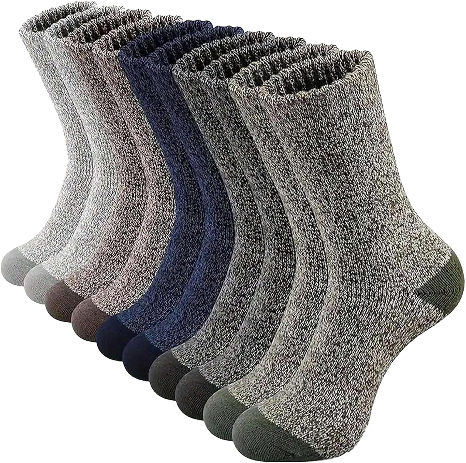 JOWILIN Merino Wool Socks for Men, 5 Pairs Thermal Warm Sock, Winter Thick Crew Socks, Cozy Crew Hiiking Socks for Cold Weather Oudoor Hiking Camping Skiing for Men Women image number 2