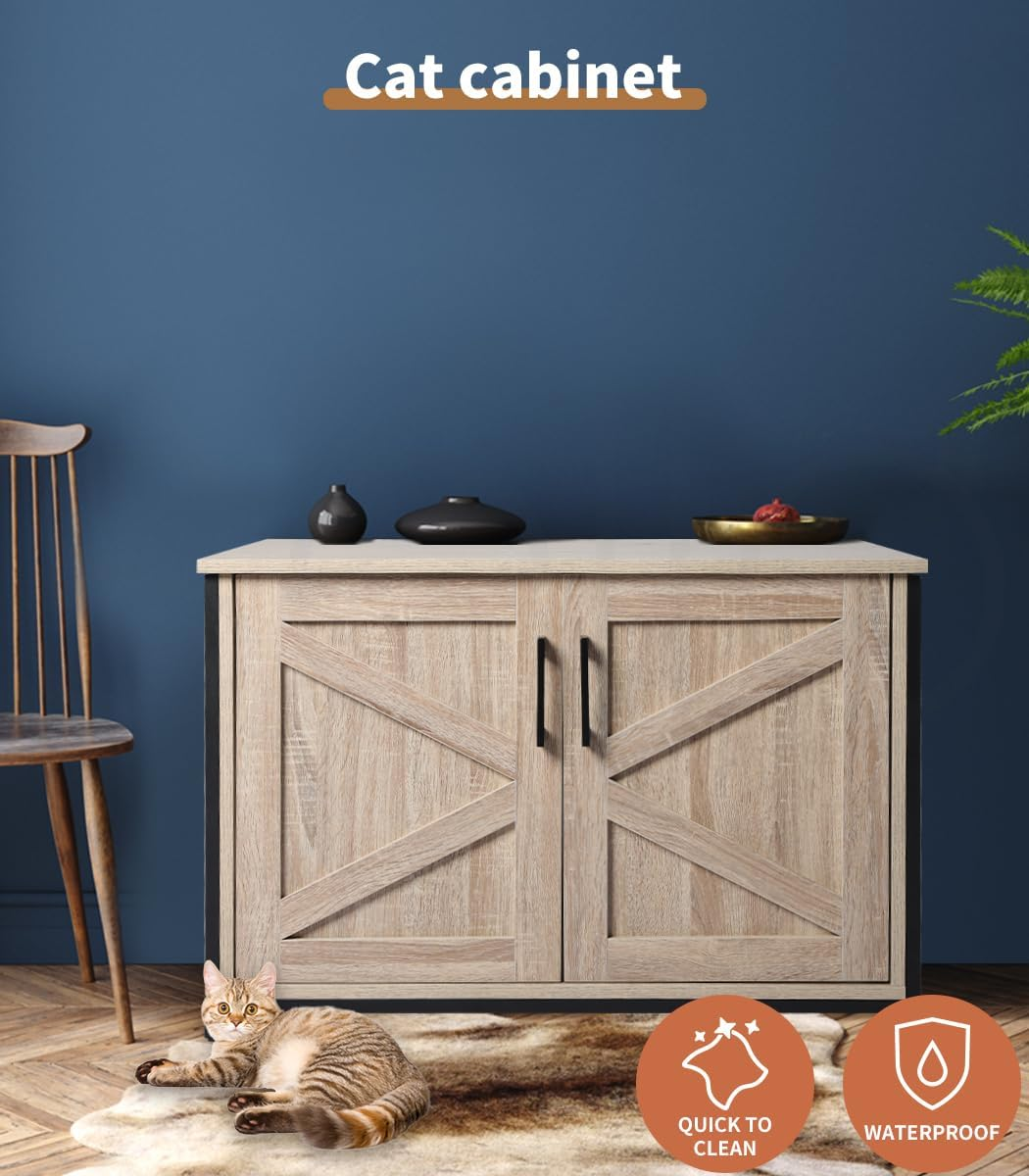 Pawz Enclosed Cat Litter Cabinet Box Furniture Kitty Toilet Tray Pet House Table