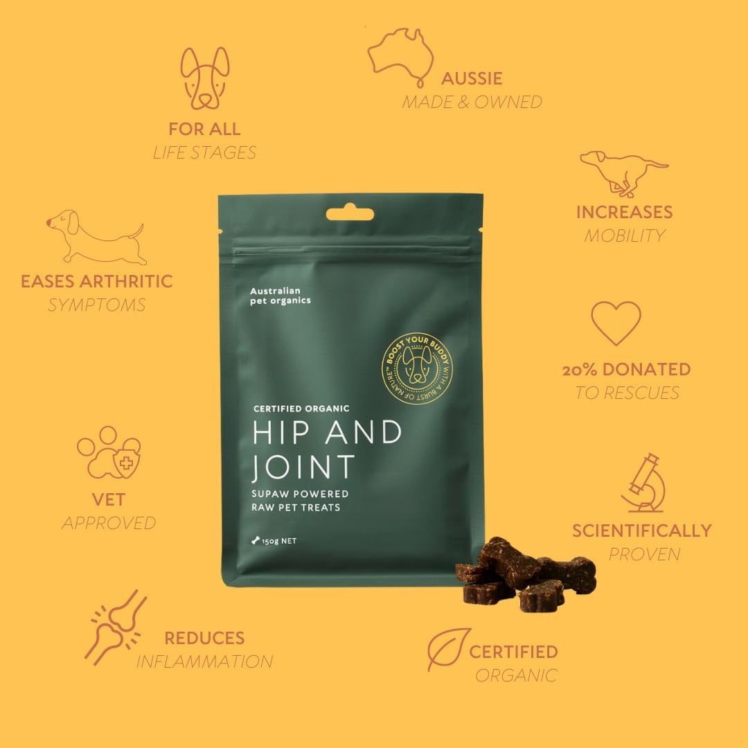 SUPAW&trade; by Australian Pet Organics Certified Organic Hip and Joint Dog Treat 150G